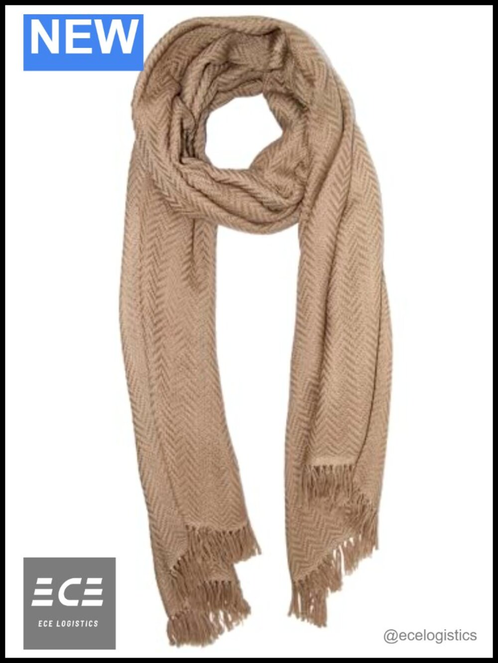 Cashmere Merino Wool Silk Scarf Soft Thick Pashmina Wrap Herringbone